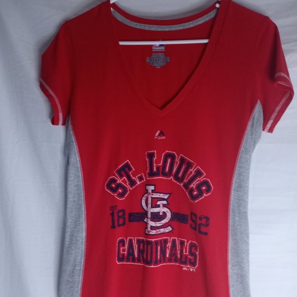 Womens L Majestic St. Louis Cardinals 1892 Jersey Tee - Picture 3 of 10